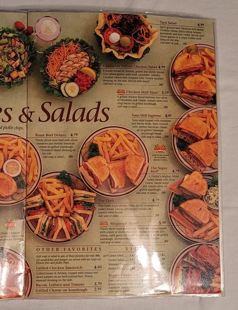 Denny's 40th Anniversary Menu ©️1993; Laminated; Used; ~13¼"×18⅛" Fully Opened; 6