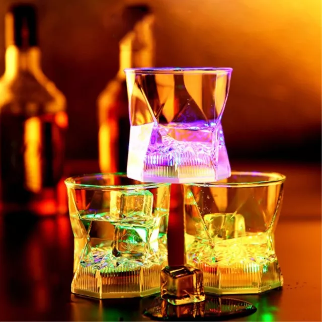 Old Fashion Acrylic Glasses Colorful Drinking Tumblers Fun Cube Cup  Party Bar