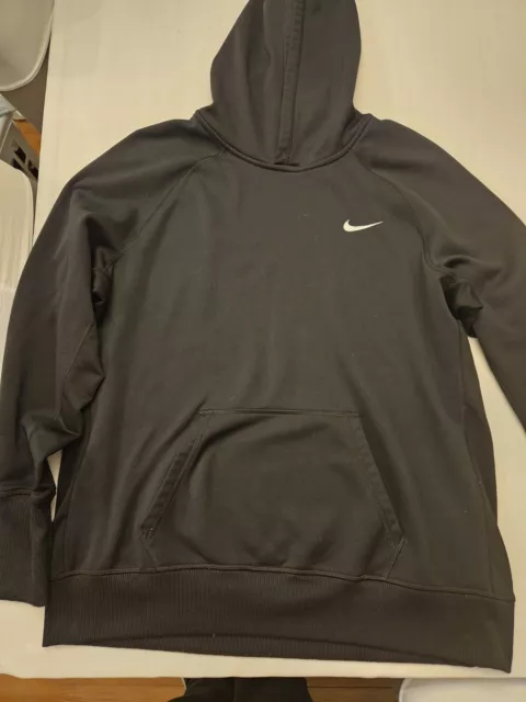 Nike Hoodie Womens Black XL with Pockets Therma Fit