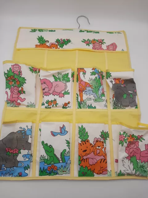 Vintage Baby Nursery Hanging Organizer Shoes/Diapers/Accessories Animals Plastic