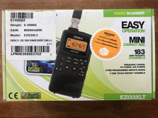 Uniden Radio Scanner EZI33XLT Easy Operation Opened But Never Used