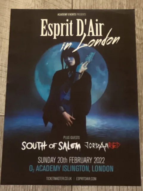 Esprit D'Air + South Of Salem - London 2022 Musikbandtour - Konzert Gig Poster