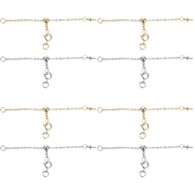 8 piezas Collar Extensor Cadenas Pulsera Ajustables Extensores Elegante Extensión