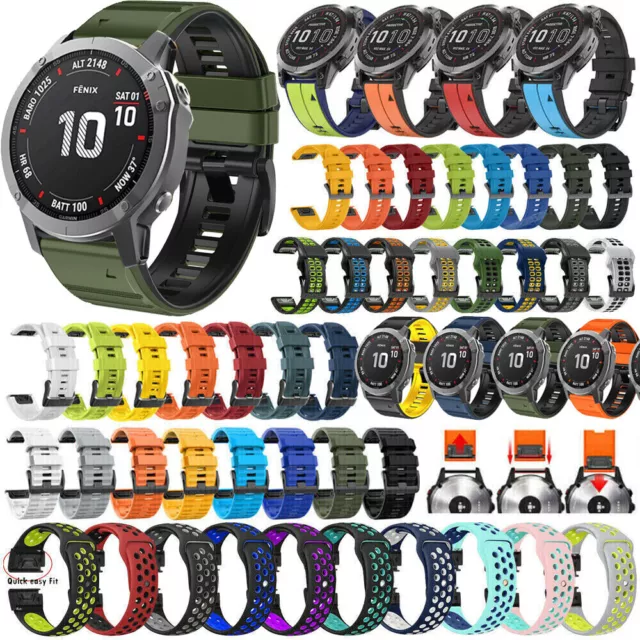 Quick Fit Sport Silikon Armband Für Garmin Fenix 3 HR 5X Plus 6X 7X Pro Solar DE