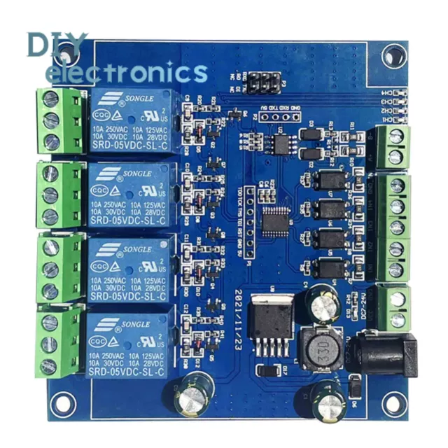 4-ch Modbus-RTU Relay Switch Module Signal input output RS485 TTL Controller