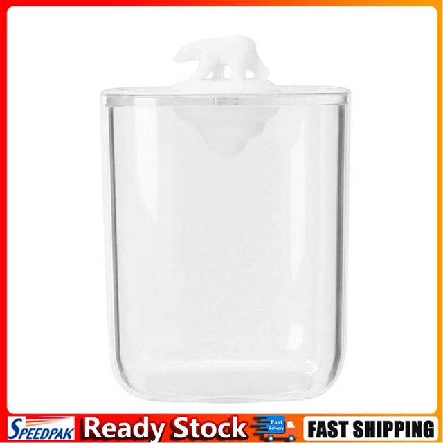 Clear Acrylic Storage Box Cotton Pad Swab Cosmetic Animal Case Washroom (A)