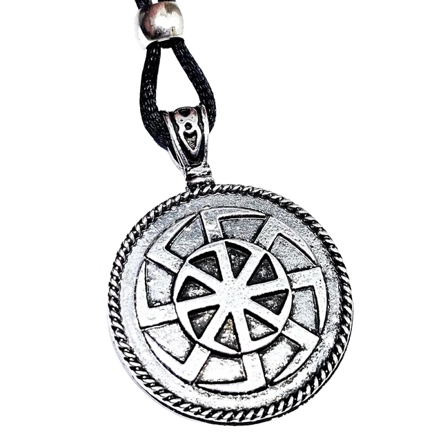 Collier Viking Soleil Noir Schwarze en Argent