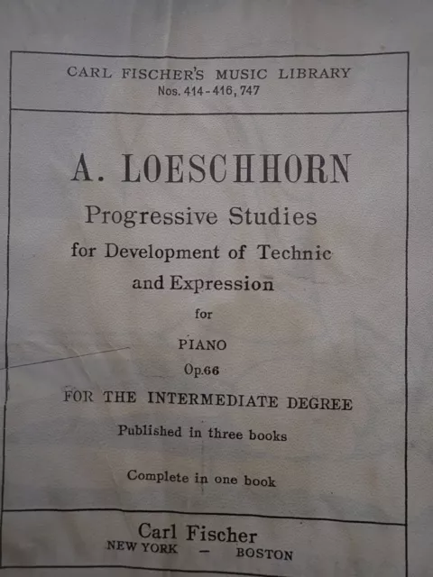 A. Loeschhorn Progressive Studies for Development of Tehnic and Expression OP 66