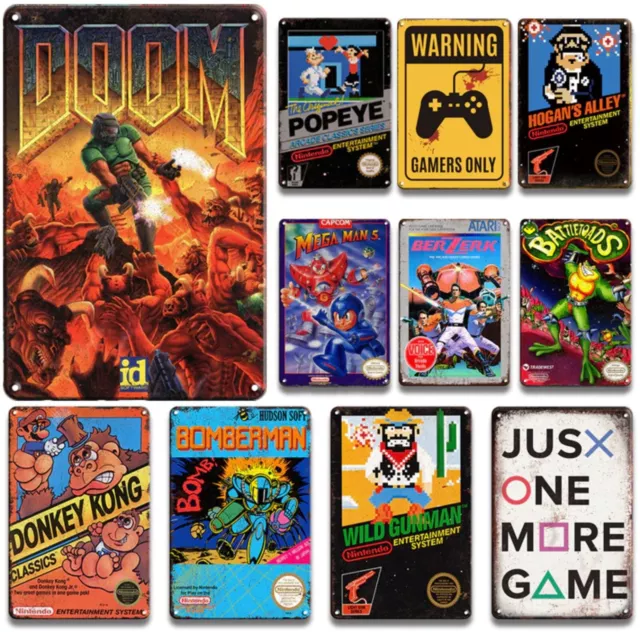 Retro Gaming Metal Sign Tin Collection Plaques Bar Wall Home Décor 20cm*30cm