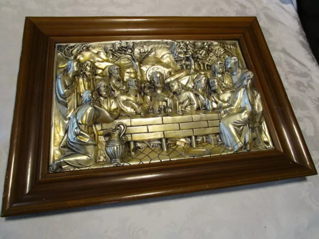 Antique Last Supper 3D Metal Relief & Frame Wall Art Repousse Silver Tone  Vtg £139.50 - Picclick Uk