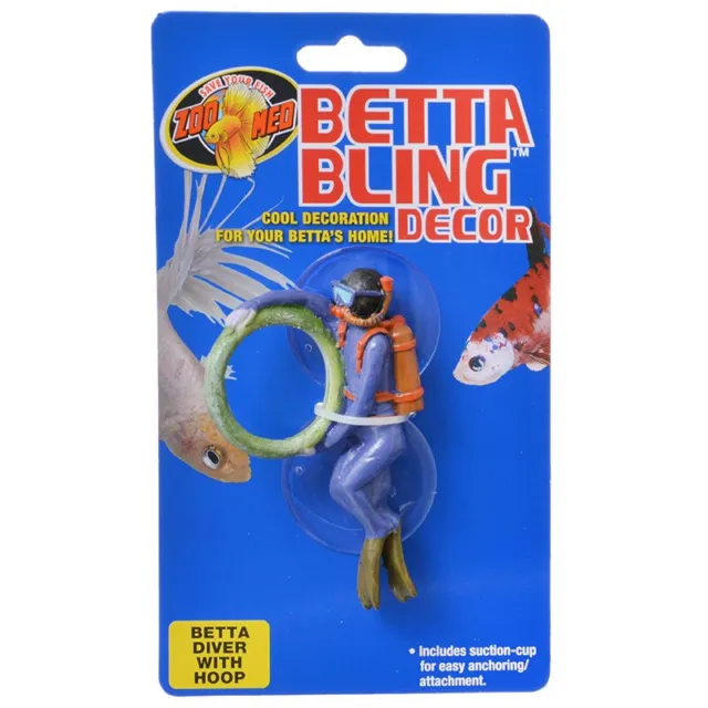 Zoo Med Betta Bling Decor Diver with Hoop (Aquarium Ornaments and Ruins) 1 count
