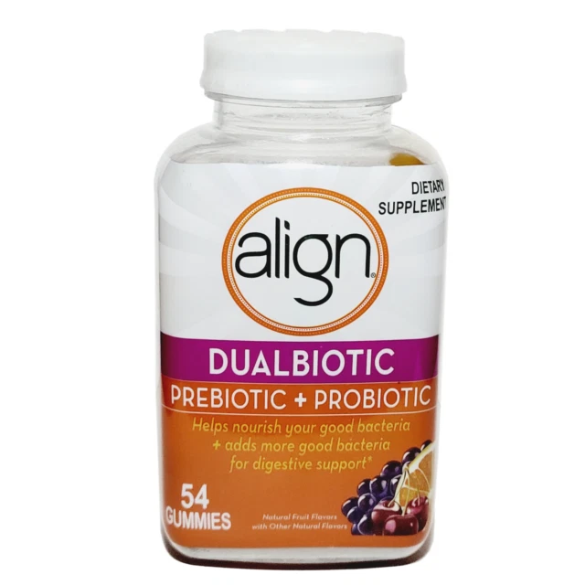 ALIGN DUALBIOTIC PREBIOTIC+ PROBIOTIC GUMMIES 54 Count EXP03/24 FREE