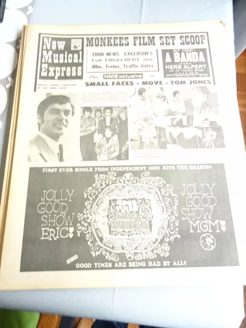 NME New Musical Express Sept 23rd 1967 Humperdinck Small Faces Move Tom Jones