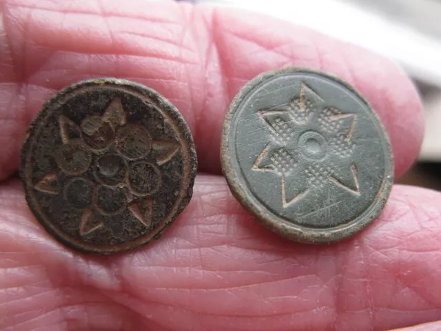 Detectinng Finds Revolutionary War 2 Tudor Rose Military  Button  13Mm