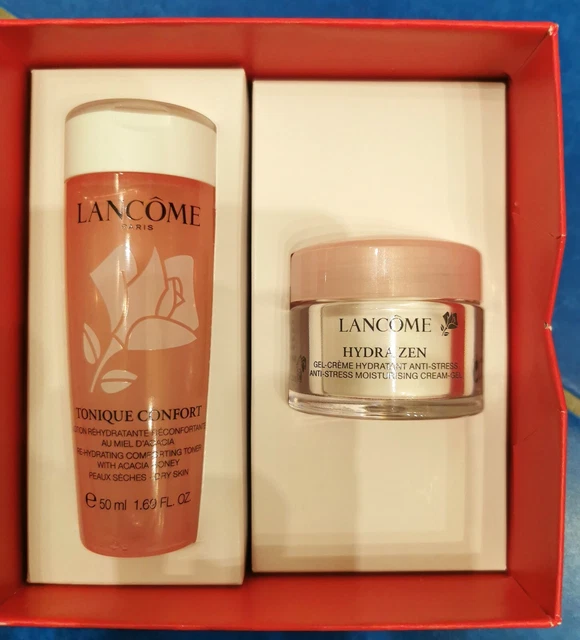 LANCOME SET Tonique Confort Toner 50ml & Hydra Zen Anti-Stress Creme-Gel 15ml...