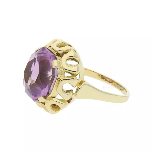 Damenring 585/000 (14 Karat) Gelbgold mit Amethyst, getragen 25322317 Größe 55 3