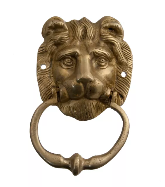 HEURTOIR MARTEAU DE PORTE LION LAITON MASSIF 700 Grs D5 9734