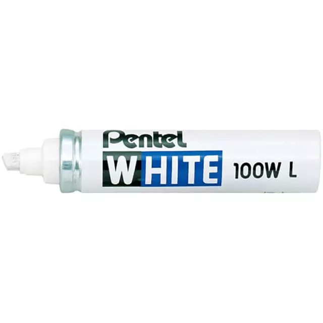 PENTEL X100WL Permanent Marker - Broad Chisel Tip - White - NEW