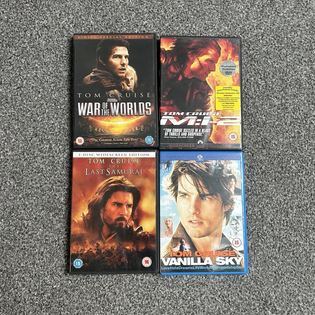 4 X TOM Cruise DVD Bundle Last Samurai, War Of The Worlds, Vanilla