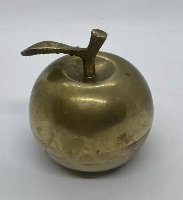 Brass Apple Bell Vintage Brass Decorative Teacher Desk Gift 2 Toned Gold Bell