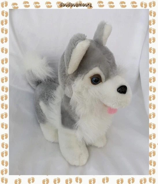 Gipsy Peluche chien husky noir 25 cm au meilleur prix sur