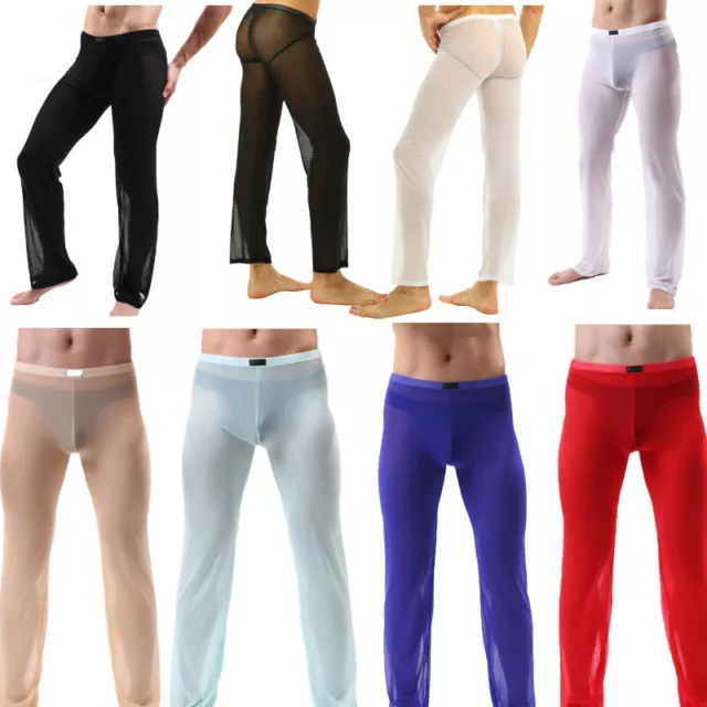 SEXY MENS PAJAMAS Mesh See Through Underwear Home Lounge Long Pants  Nightwear $12.08 - PicClick