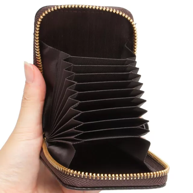 Mens Wallet Credit Card Holder Genuine Leather RFID Blocking Zipper Pocket Thin 7