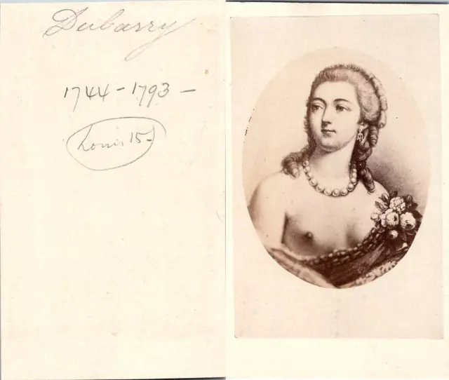 Madame du Barry, comtesse, favorite de Louis XV Vintage CDV albumen carte de vis