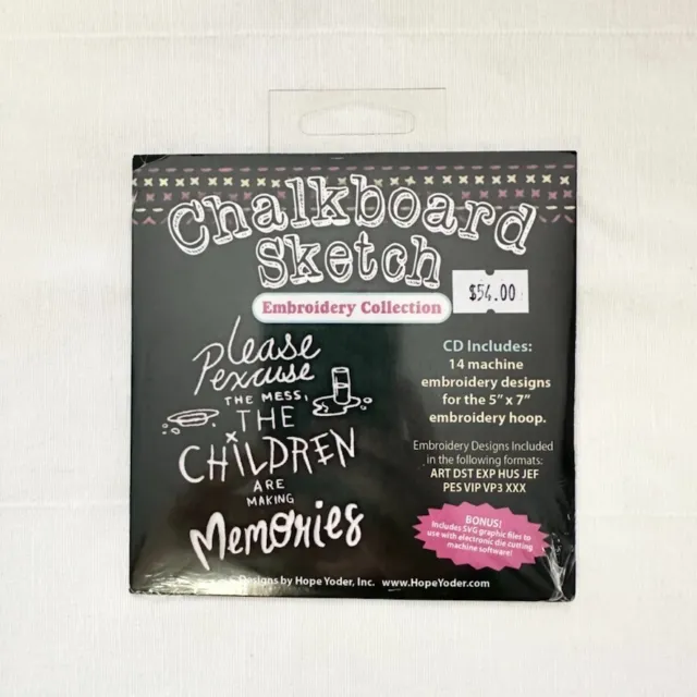 Design By Hope Yoder “Chalkboard Sketch” Embroidery Collection