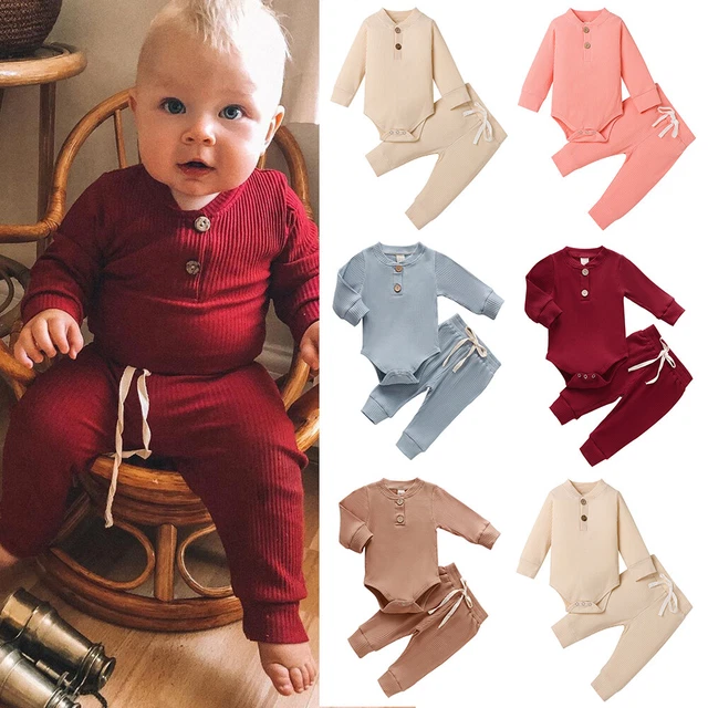 Pantaloni da uomo vestiti da uomo neonati bambini neonati pantaloni 2 pezzi set abiti Regno Unito
