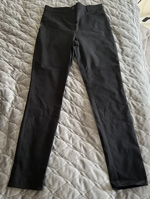 Primark Straight Leg Stretch Black Trousers, Size 12, Inside Leg 28”