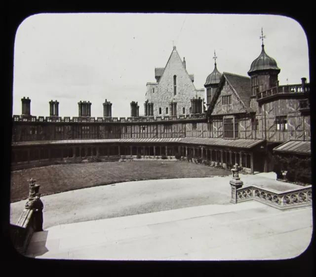 GWW Glas Zauberlaterne Rutsche WINDSOR CASTLE - HUFEISENKREUZGANG C1890 KÖNIGLICH