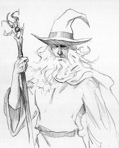 GANDALF LORD OF The Rings Wizard Drawing Art Sketch By Jeff Ward 28 00 