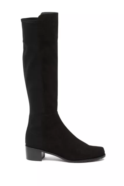 $700 STUART WEITZMAN Halfback 50 50 STRETCH SUEDE BLACK Knee Boot 6 (JB6)