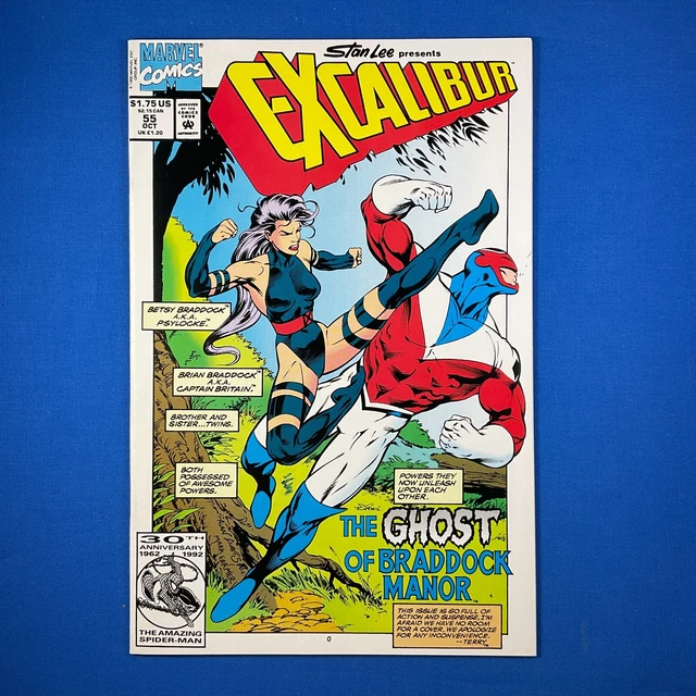Excalibur #55 Psylocke vs Captain Britain Marvel X-Men Comics 1992 Alan Davis