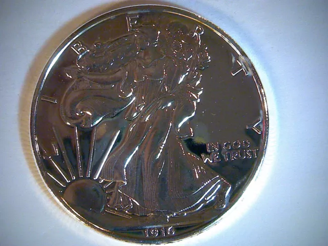 1916 WALKING LIBERTY HALF DOLLAR  novelty coin, not real coin, 46 MM in air-tite