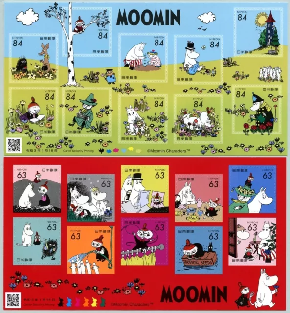 Japan 2021 Moomin Trickfilme Zeichentrickfiguren Comics Cartoons Kleinbogen MNH