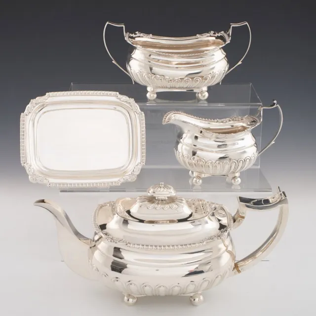 Un superbo set da tè argento sterling Giorgio III Edimburgo 1812