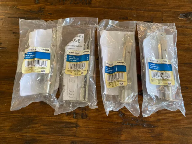 LOT OF 4 GATE HOUSE 6-in SATIN NICKEL FLUSH BOLT #0308872