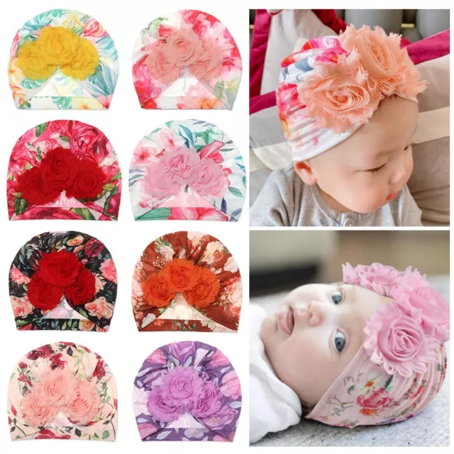 Hairband Cap Baby Sunscreen Elastic Floral Headband Kids Flower Turban Hat