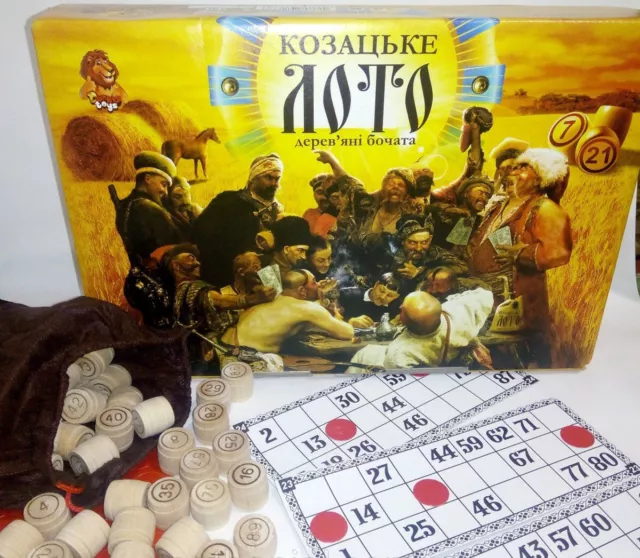 Ukrainian Bingo Козацьке Лот Popular Old Game Bingo Cossack's LOTO Wood Barrels