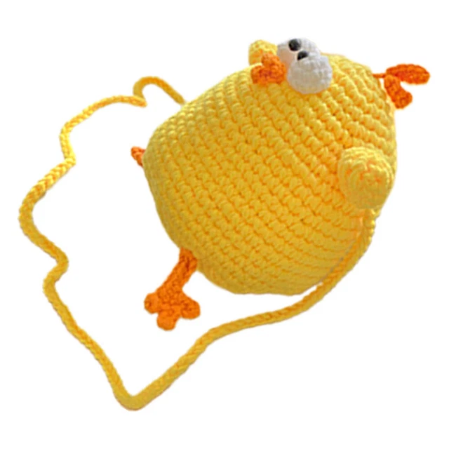 Carina borsa per monete cartone animato a forma di pulcino bambini borsa a tracolla all'uncinetto borsa intrecciata