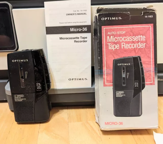 Optimus Micro-36 Microcassette Recorder w/Box Model 14-1163-Great Price!