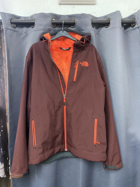 North Face jacket Maroon/orange fleece line Men’s Large
