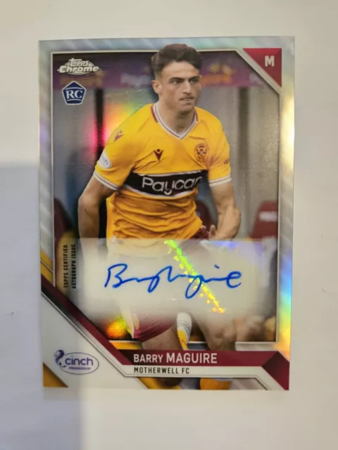 Topps SPFL Chrome 21/22 Barry Maguire Refractor Auto RC - Motherwell