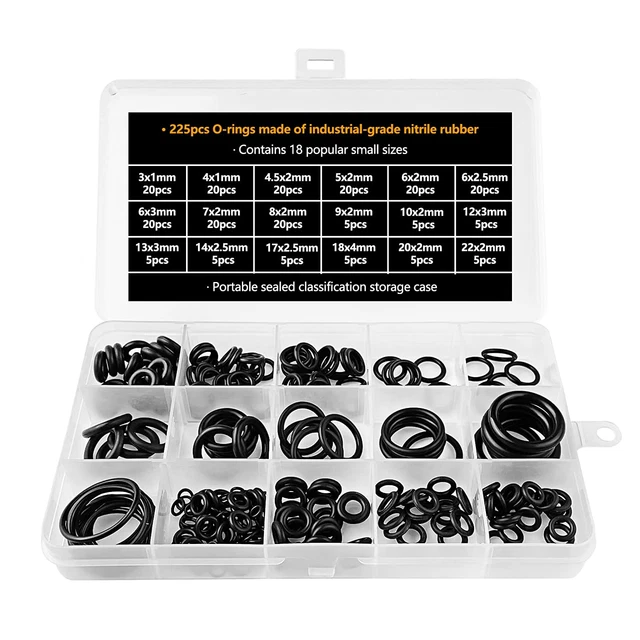 GUEENKY 1225 PIÈCES Joints Toriques Kit Caoutchouc Nitrile, 32 Tailles Rondelles EUR 36,95 - FR