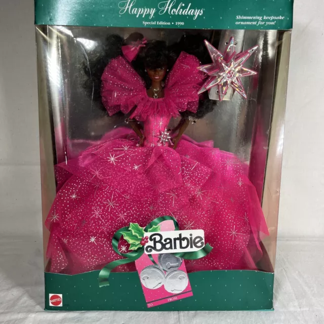 1990 Holiday Special Edition African American Barbie Doll with Keepsake Ornament