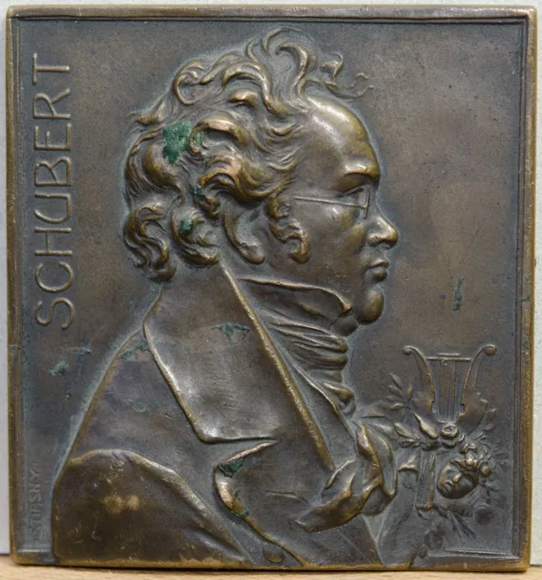 Bronze Plakette Franz STIASNY (1881-1941 ) SCHUBERT signiert