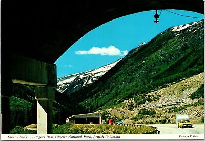 Continental Size Postcard Snow Sheds Rogers Pass Glacier National Park Canada