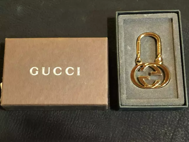 NIB Gucci Bosco & Orso Dog GG Marmont Logo Charm Gold Keychain Key Ring  Fob $590
